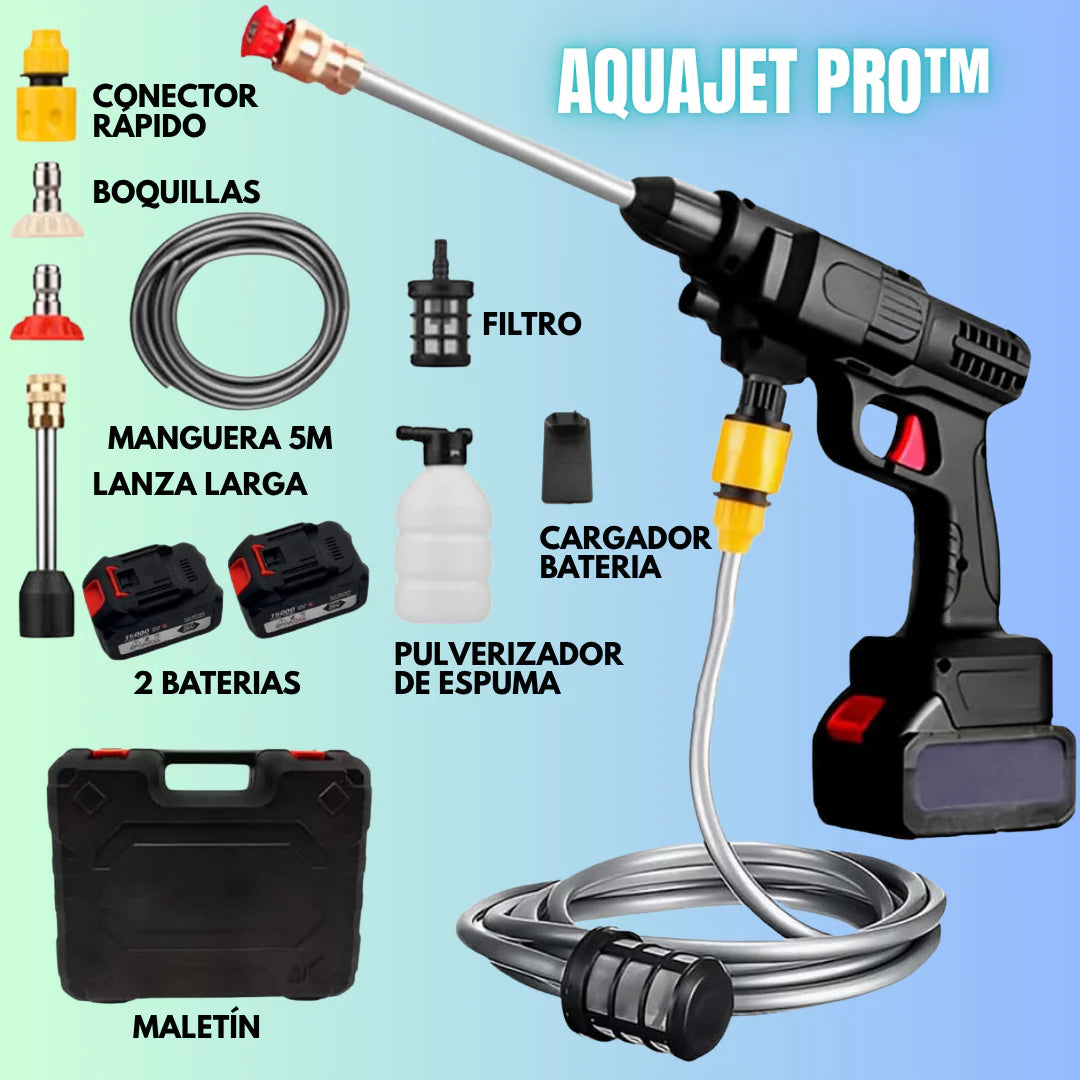 AquaJet Pro™ – Hidrolimpiadora de Alta Presión Inalámbrica 21V | + 1 Batería + Maleta GRATIS | Noare
