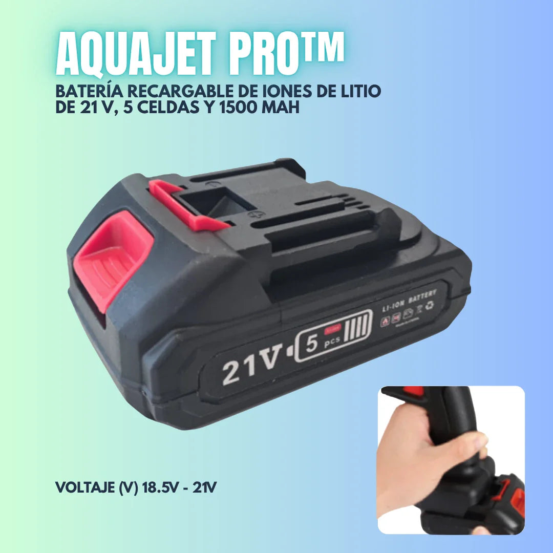 AquaJet Pro™ – Hidrolimpiadora de Alta Presión Inalámbrica 21V | + 1 Batería + Maleta GRATIS | Noare