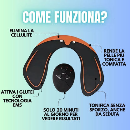 Kit Tonificante Noare Duo – Glutei Sodi e Addome Piatto con EMS – 2 in 1, Risultati Reali!