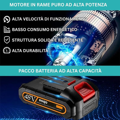 Mini Motosega Elettrica Portatile da 48V | + 1 Batteria + Custodia Per il Trasporto GRATUITA | Noare