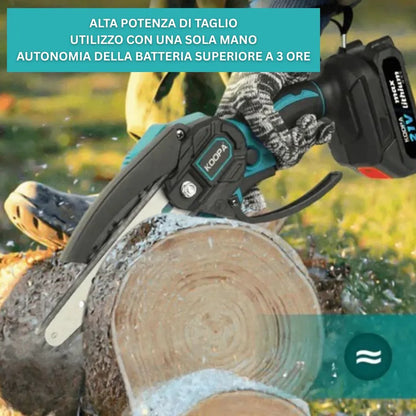 Mini Motosega Elettrica Portatile da 48V | + 1 Batteria + Custodia Per il Trasporto GRATUITA | Noare