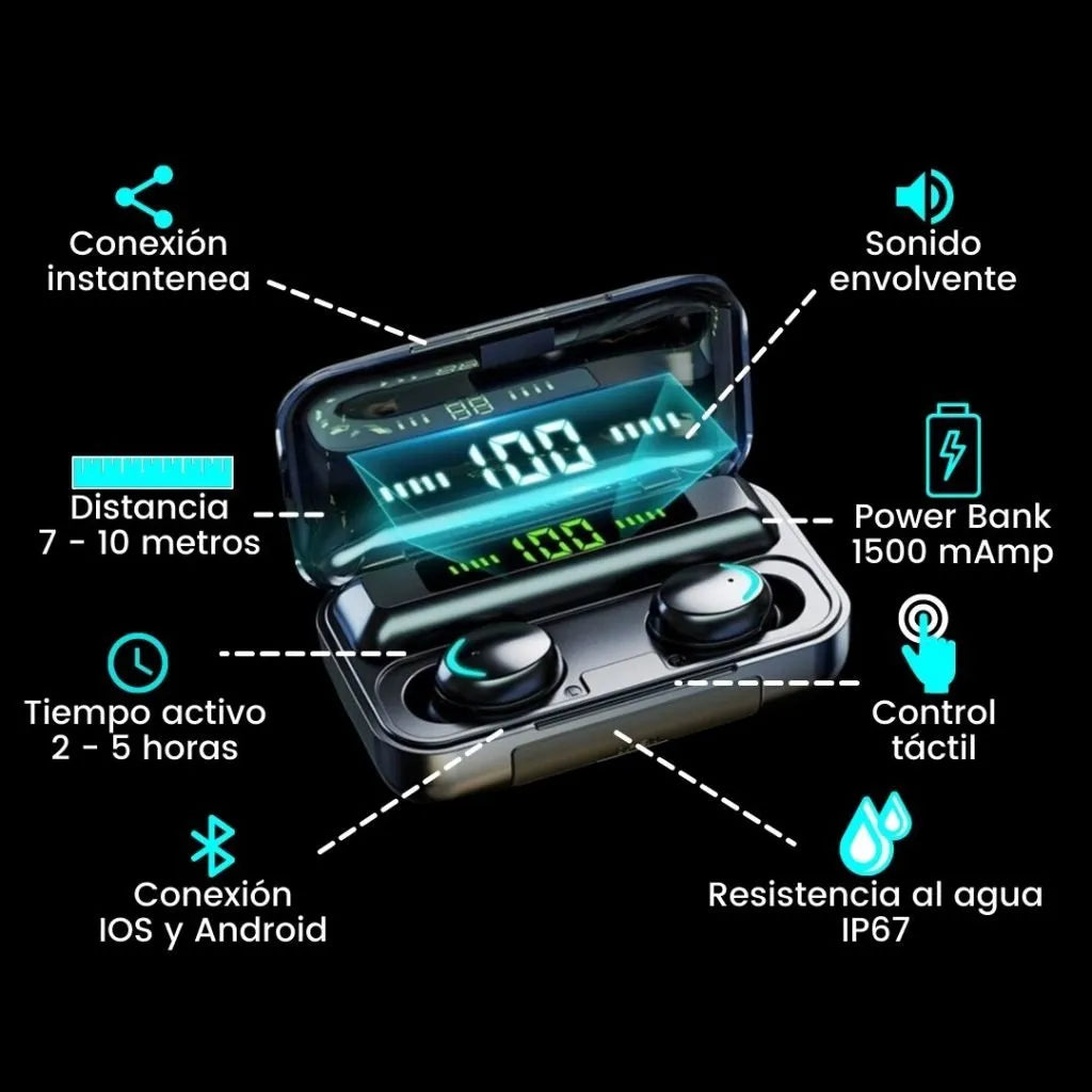 Auricolari Bluetooth F9-5 Noare® con Cancellazione del Rumore | Noare